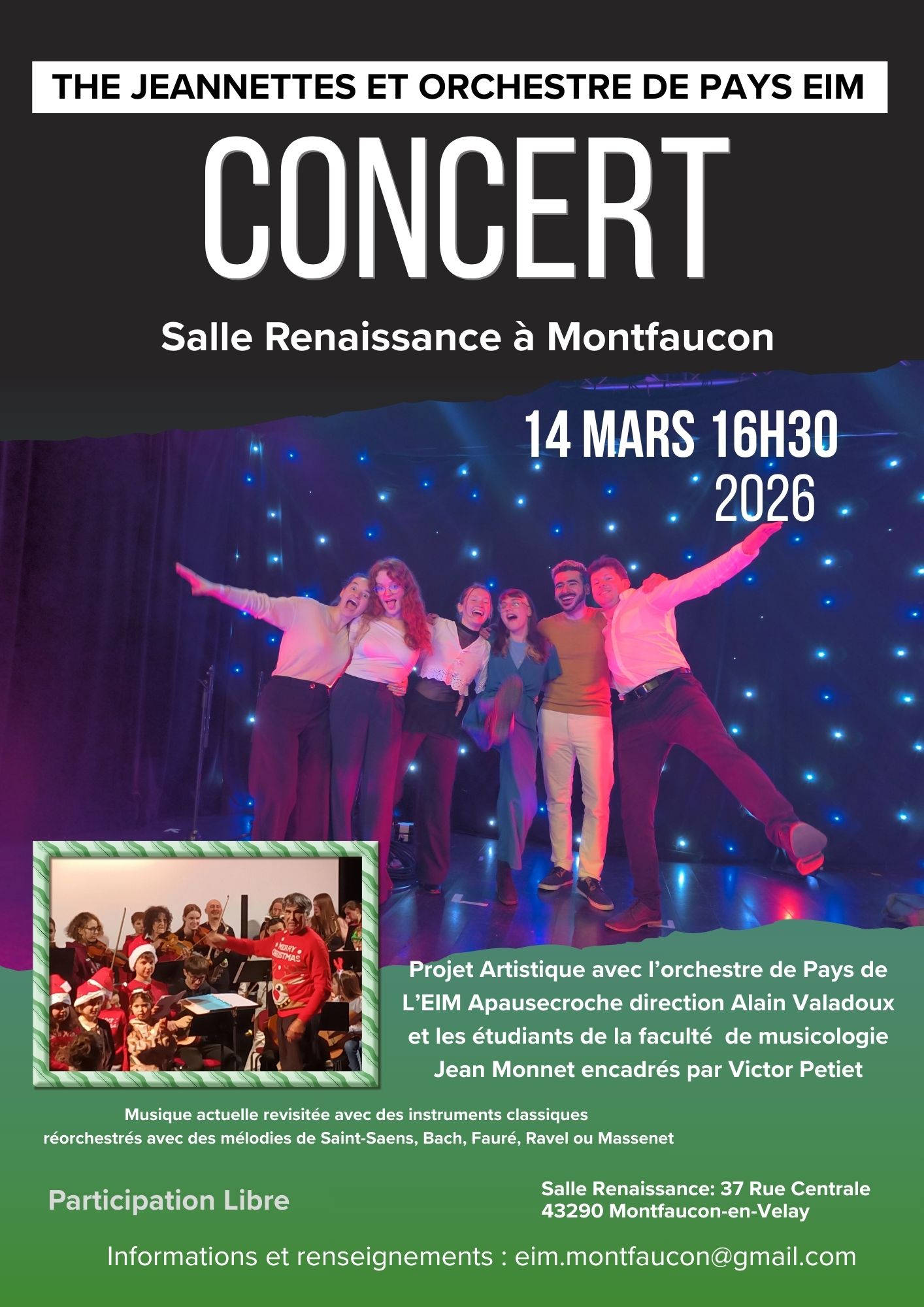 Image informations Concert 14 Mars 2026 THE JEANNETTES ET ORCHESTRE DE PAYS